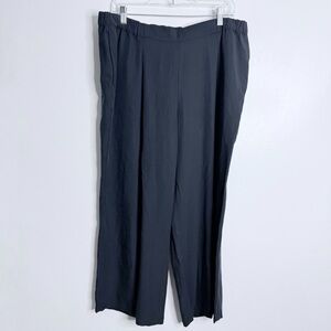 NWT J. Jill Navy Pull On Pleated Front Tencel Pant Pocket Large Tall Minimalist